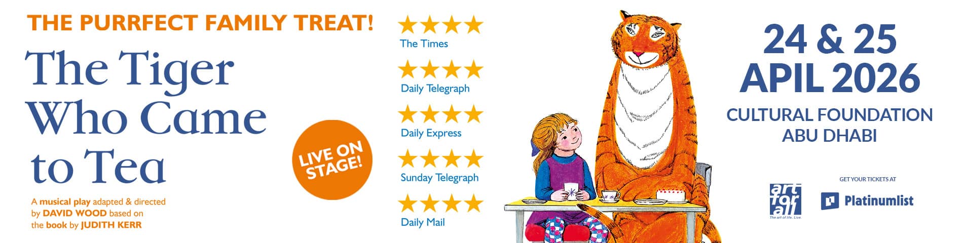 The Tiger Who Came To Tea at Cultural Foundation Abu Dhabi